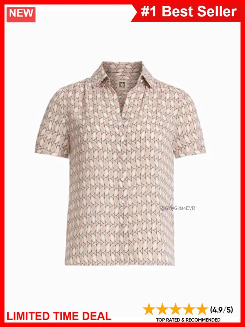 Anne Klein Cap Sleeve Button Front Blouse